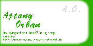 ajtony orban business card